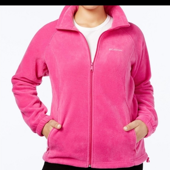 Columbia Jackets & Blazers - Columbia pink fleece zip jacket